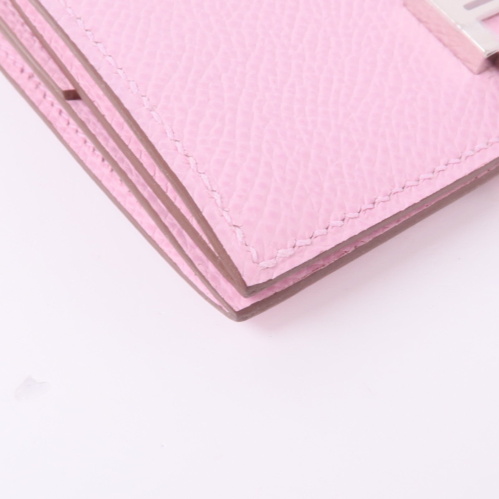 HERMES Epsom皮革Bearn Mini Wallet錢包Mauve Pale