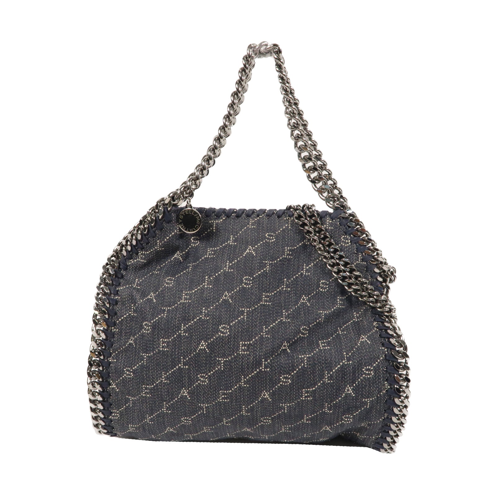 Stella McCartney 帆布2way Shoulder Bag銀扣手挽肩背兩用袋藍色