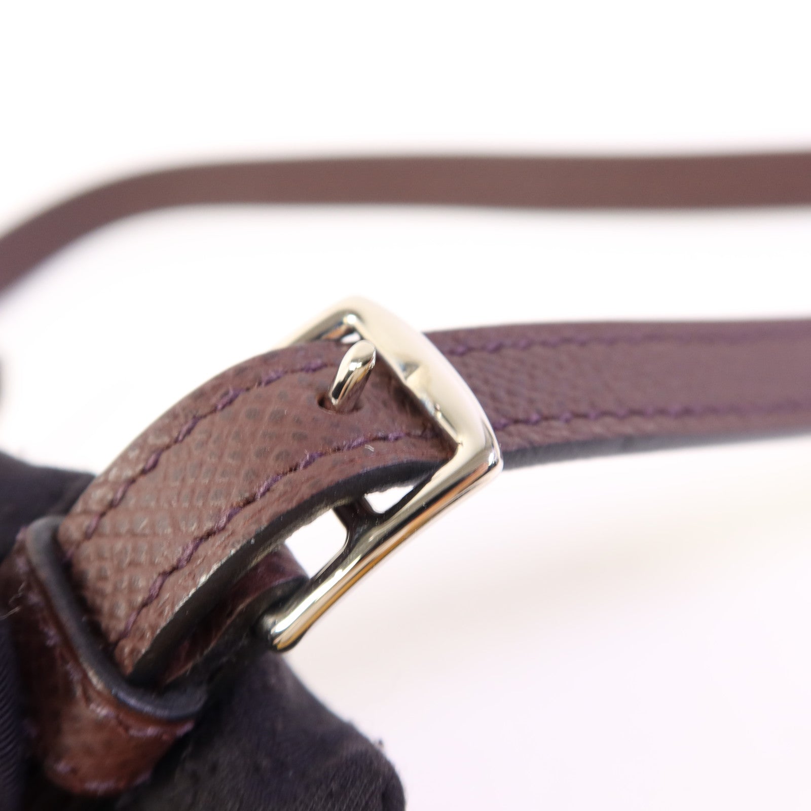 HERMES Epsom皮革Snap Wallet銀扣肩背袋Rouge Sellier