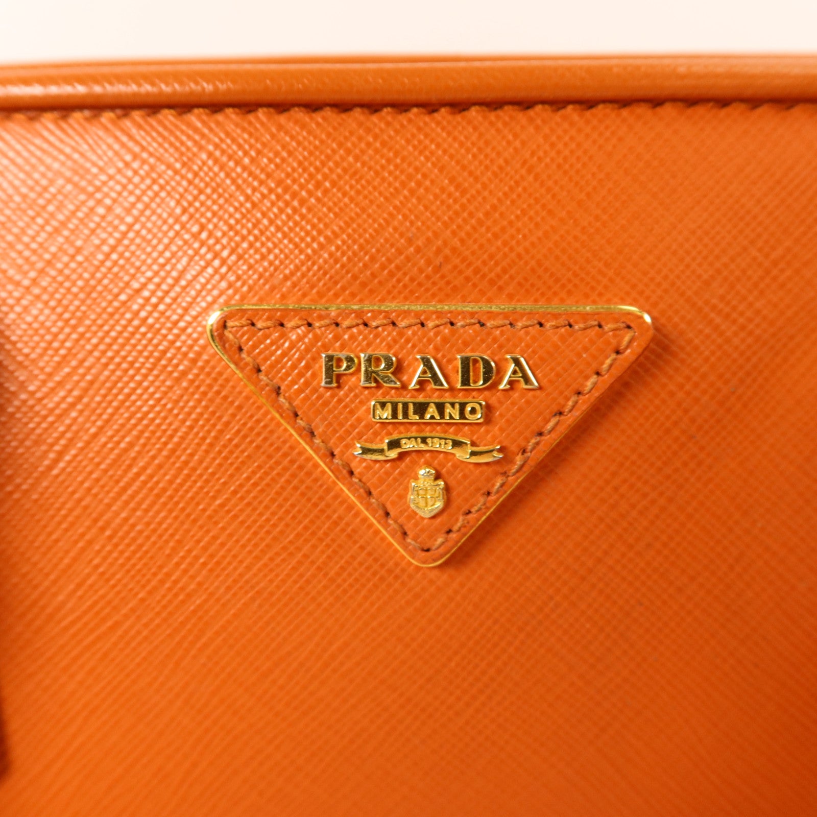 PRADA Saffiano皮革Medium Lux Open Promenade Satchel金扣手挽肩背兩用袋