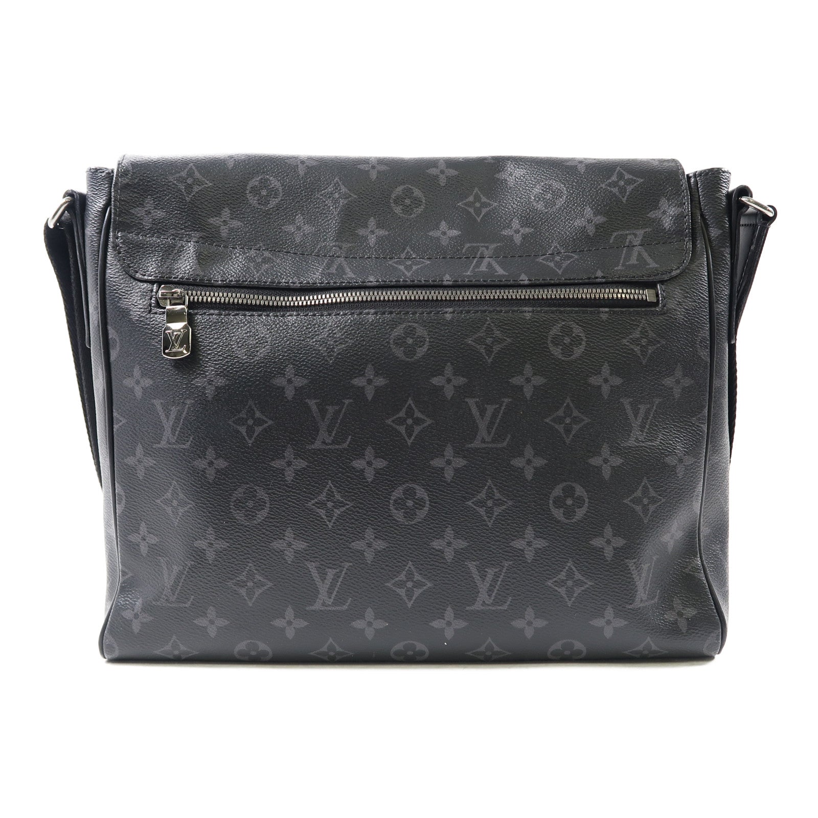 LOUIS VUITTON Monogram Eclipse District銀扣肩背袋黑色