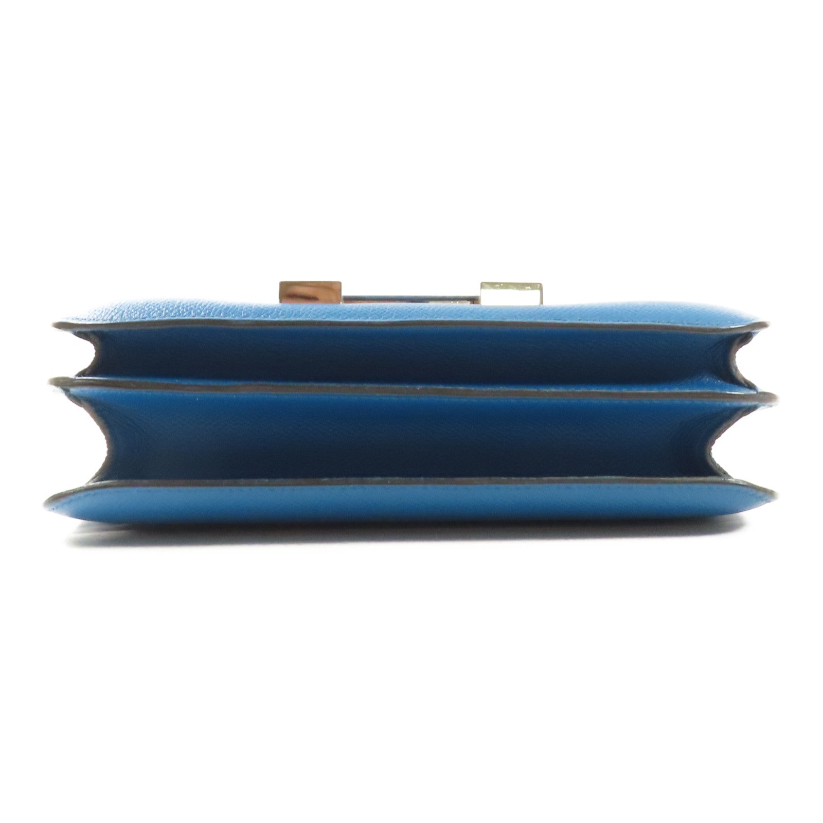 HERMES PHW Constance 24 Shoulder Bag Veau Epsom Leather Stamp R 1P Colvert Blue