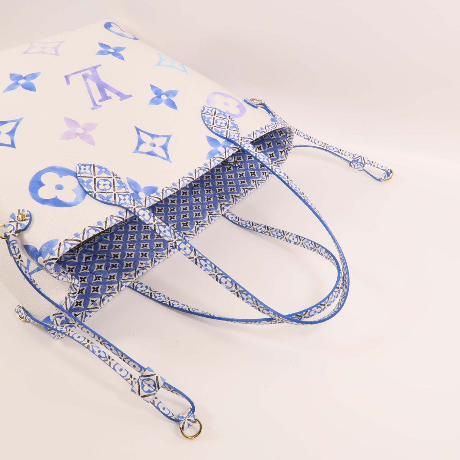 LOUIS VUITTON Monogram By The Pool Neverfull MM金扣手挽袋