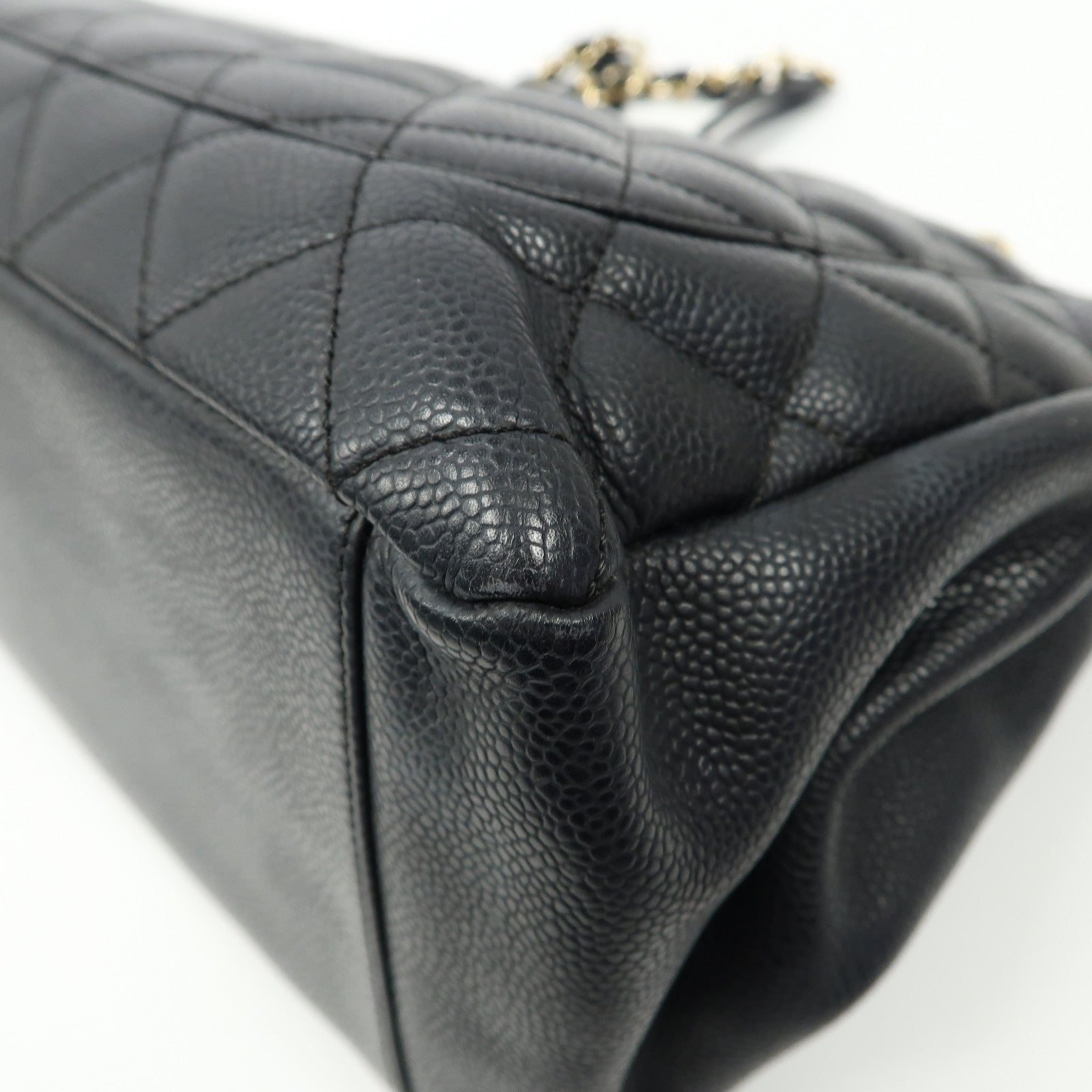 CHANEL 菱格牛皮皮革Grand Shopping Tote金扣肩背袋黑色