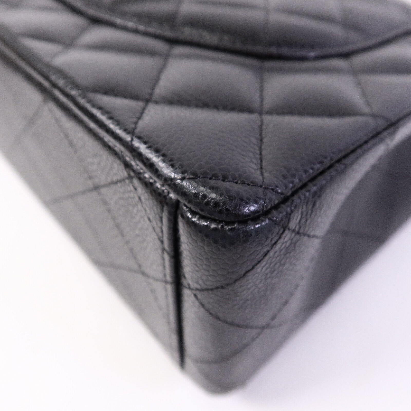 CHANEL 牛皮皮革Maxi Classic鏈帶手挽肩背兩用袋