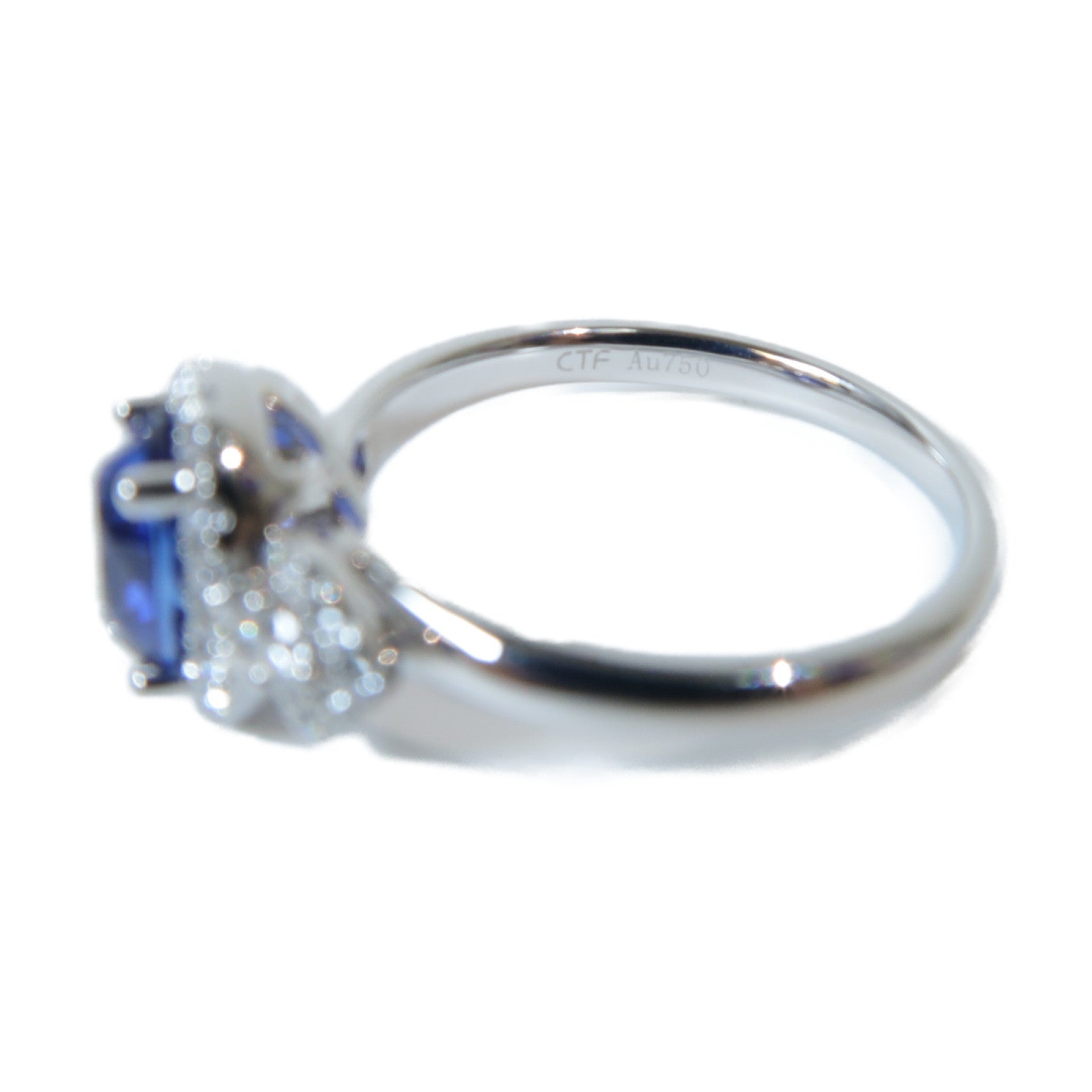 JEWELRY 【激減優惠】18K白金Sapphire Ring 1.27ct藍寶石/0.26ct鑽石戒指US#5.5