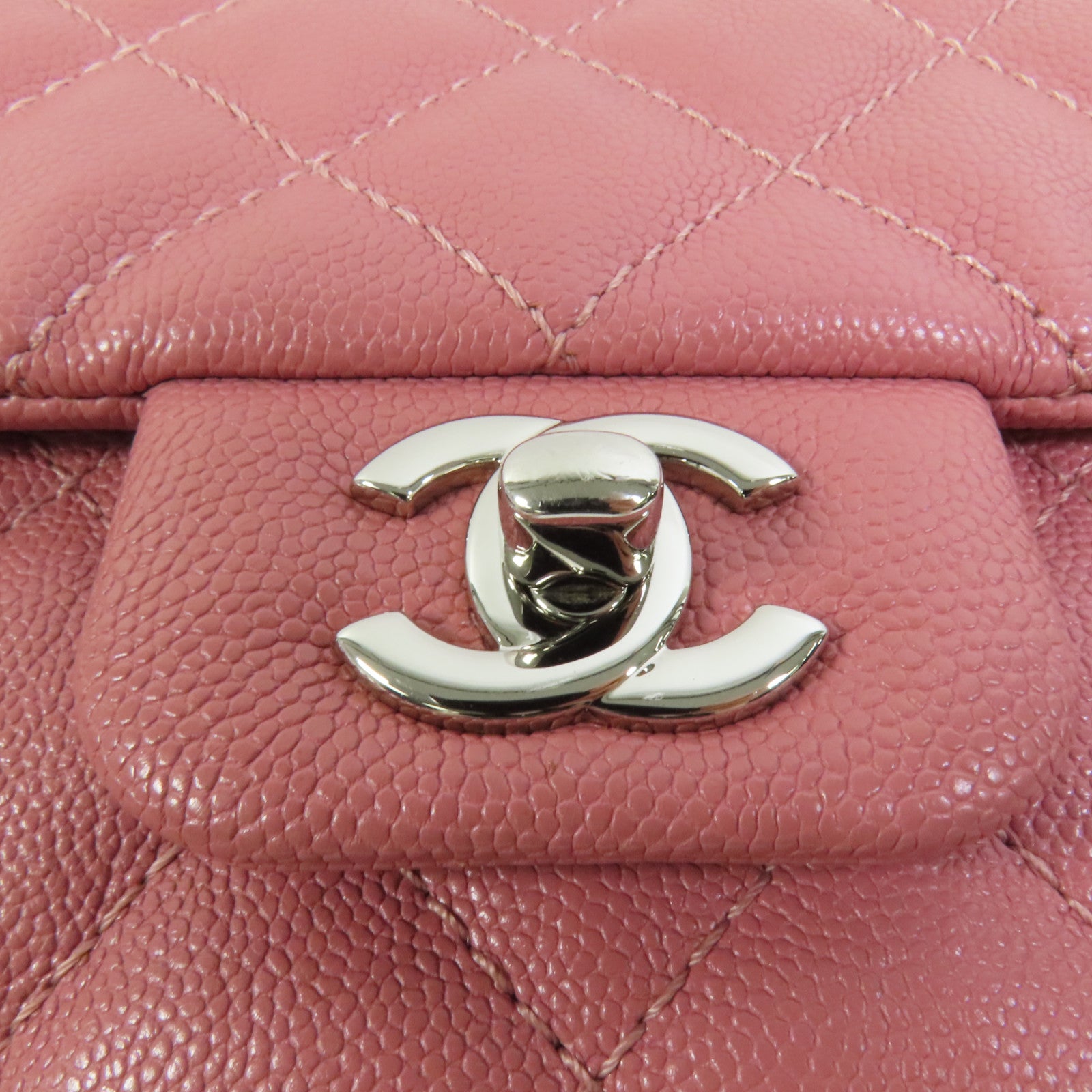CHANEL 牛皮皮革Chain Shoulder銀扣鏈帶肩背袋