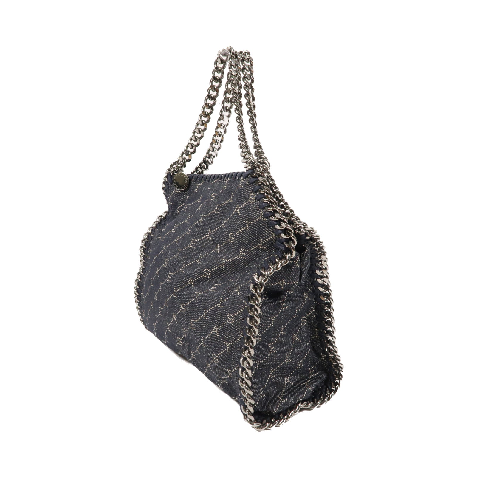 Stella McCartney 帆布2way Shoulder Bag銀扣手挽肩背兩用袋藍色