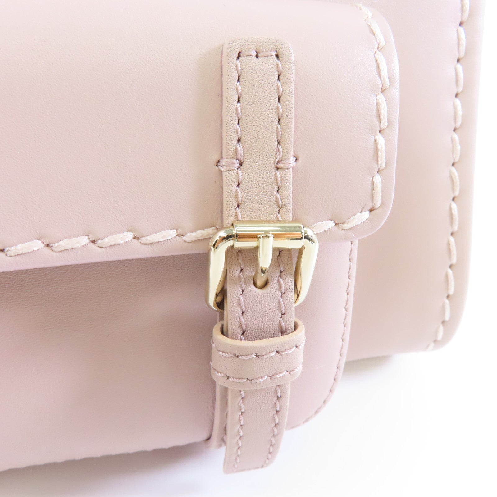Chloe 牛皮皮革Shoulder Bag金扣肩背袋粉紅色