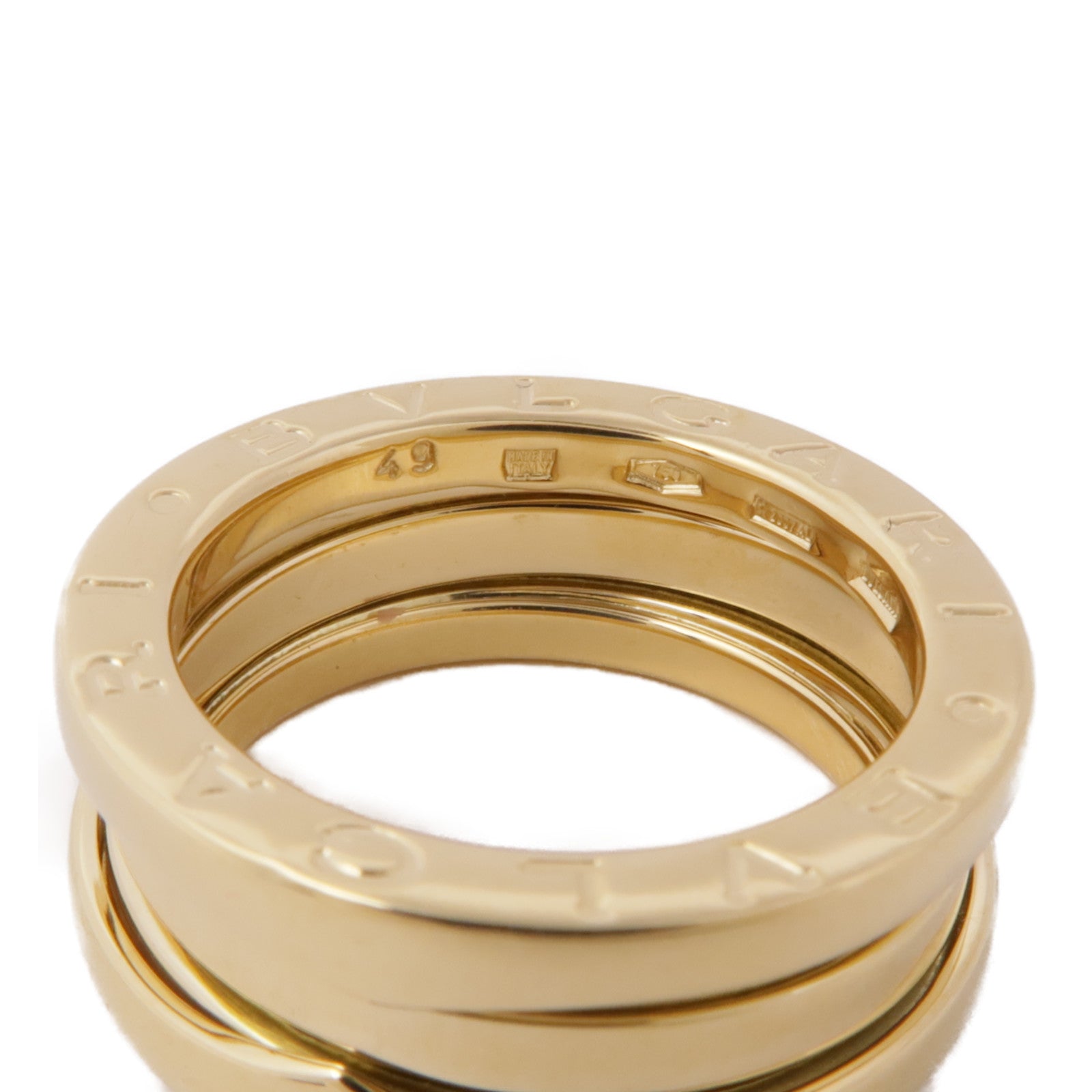 BVLGARI 18K黃金B-zero1 2 Bands戒指Bvlgari#49/US#4.75