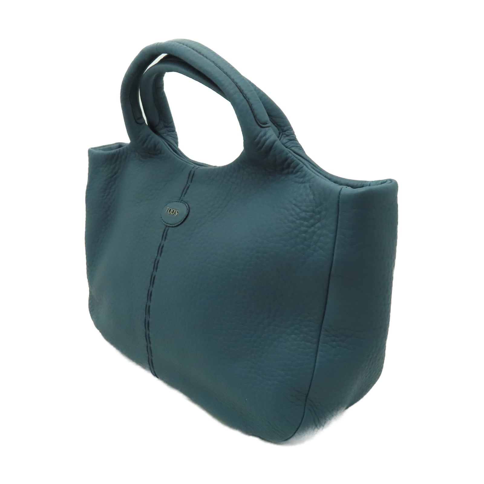 TOD’S 【清倉大減價】牛皮皮革2 Way Shoulder Bag銀扣手挽肩背兩用袋藍色