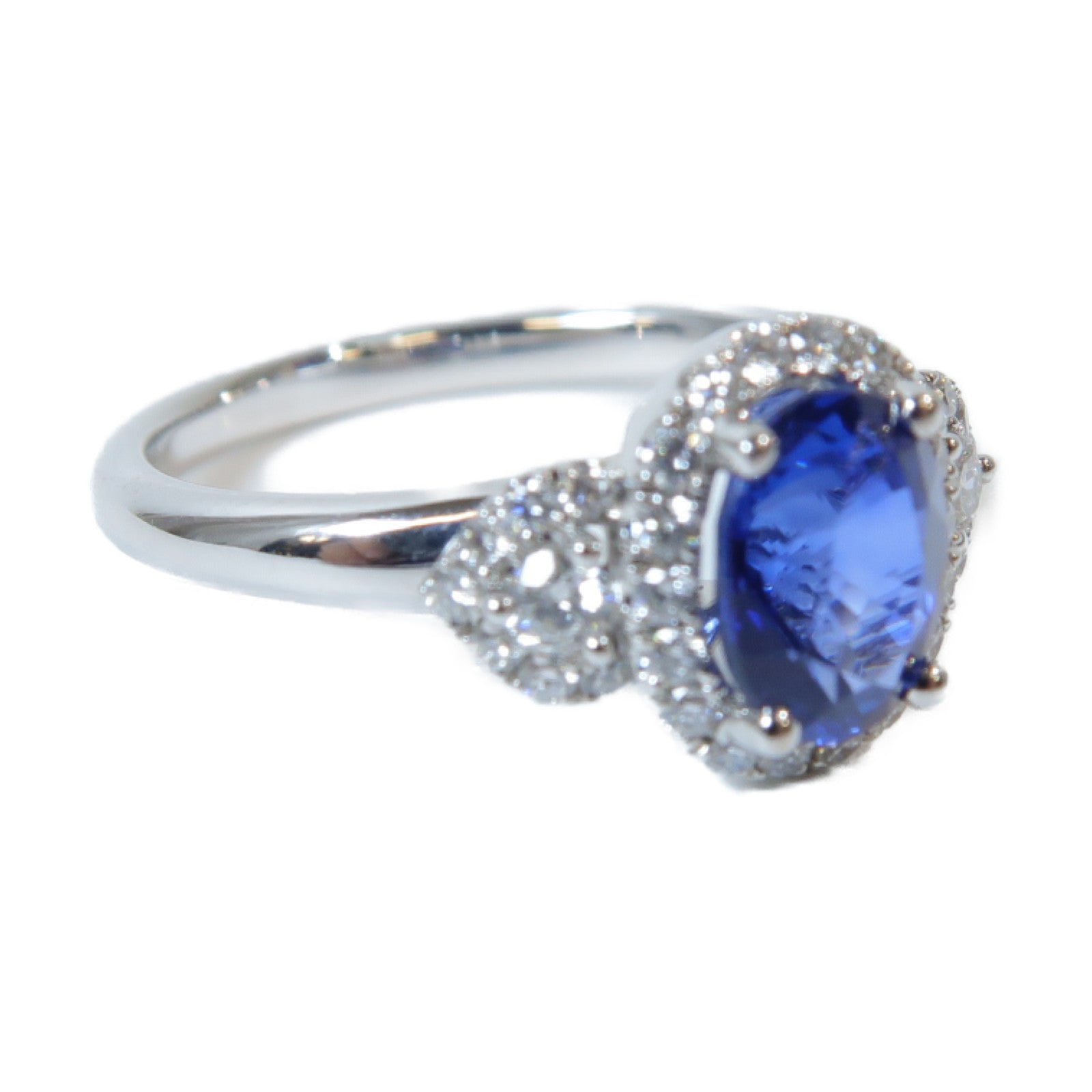 JEWELRY 【激減優惠】18K白金Sapphire Ring 1.27ct藍寶石/0.26ct鑽石戒指US#5.5