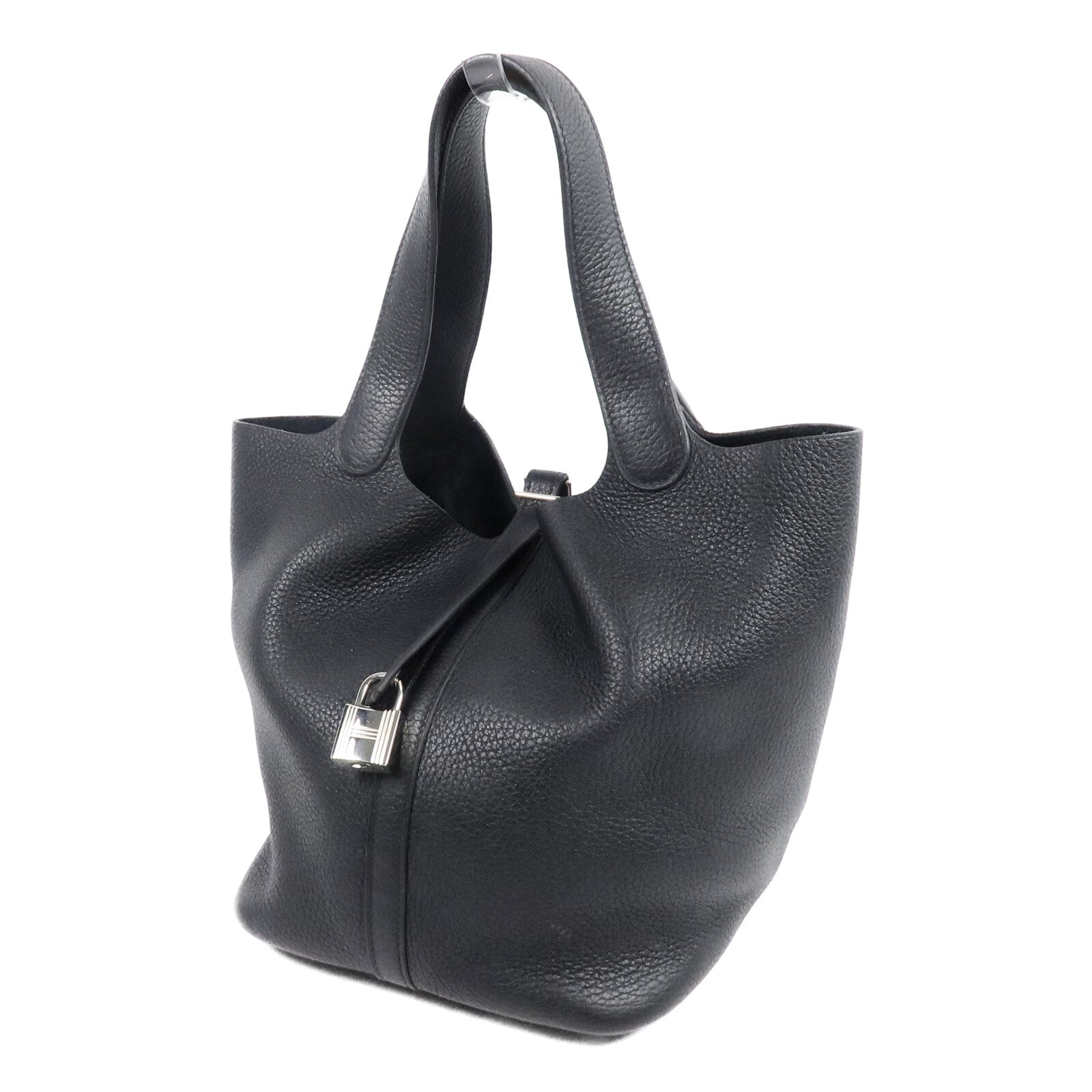 HERMES Clemence皮革 Picotin MM手挽袋Noir