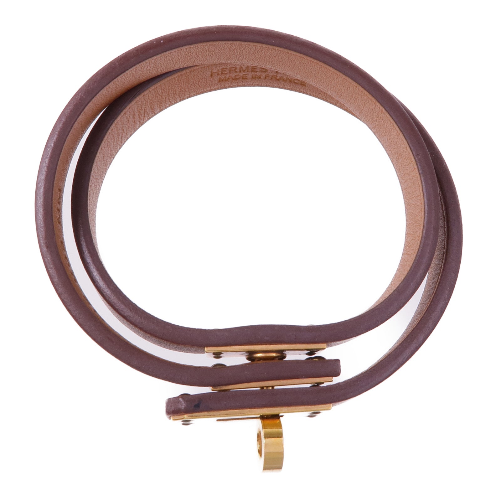 HERMES Swift皮革Kelly Double Tour金扣手帶Gold