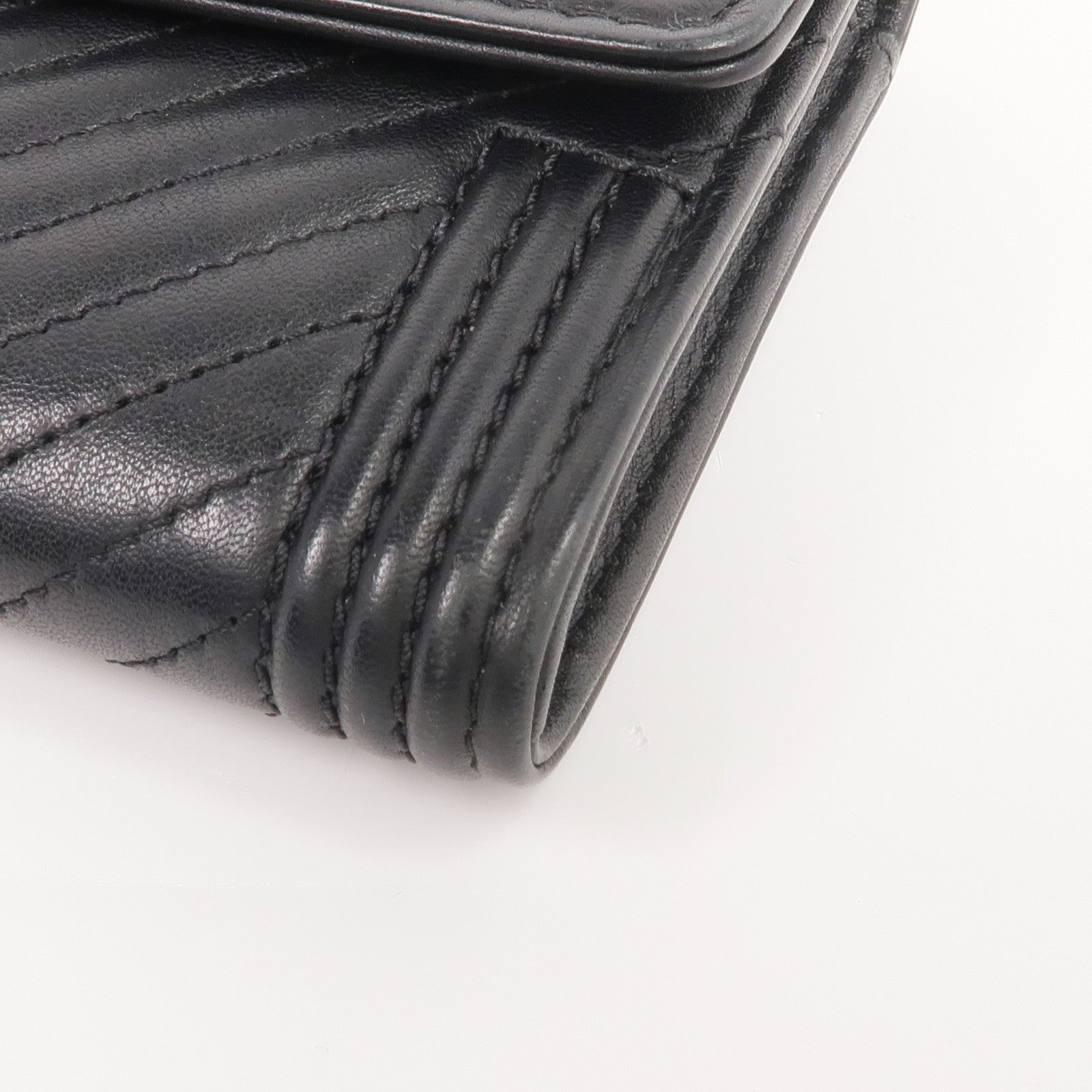 CHANEL 羊皮皮革Long Wallet銀扣長錢包