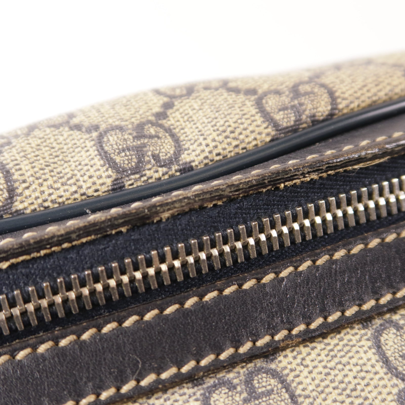 GUCCI GG SHW Waist Bag 233269 Coated Canvas Navy/Beige