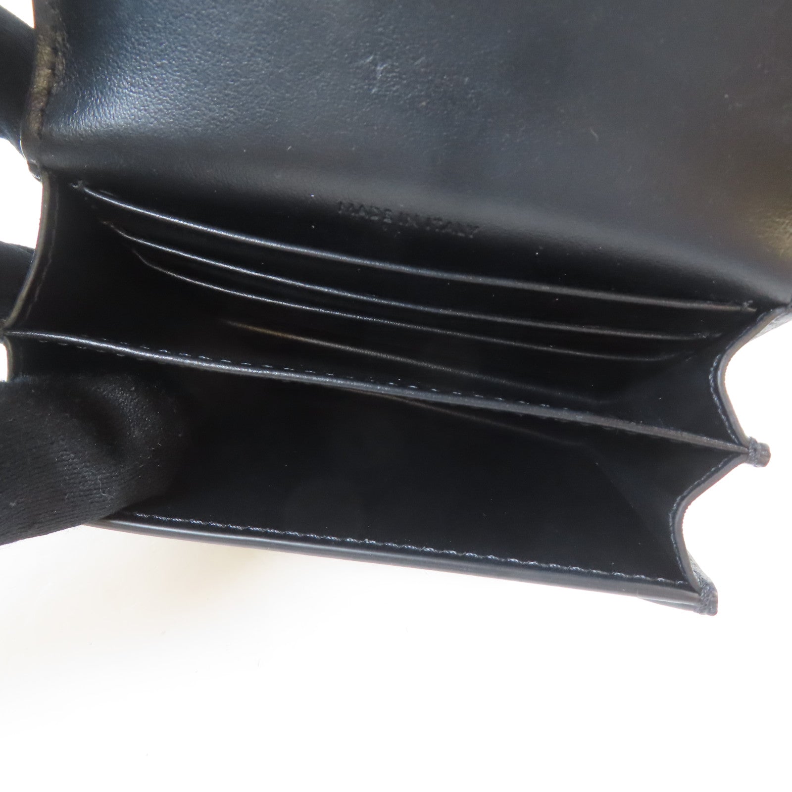 CELINE 牛皮皮革Card Case金扣卡片套黑色