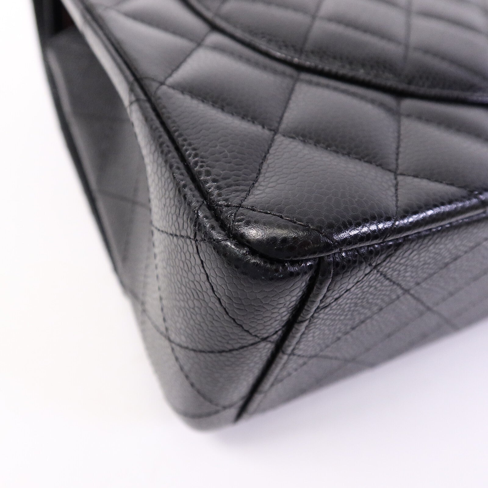 CHANEL 牛皮皮革Maxi Classic鏈帶手挽肩背兩用袋
