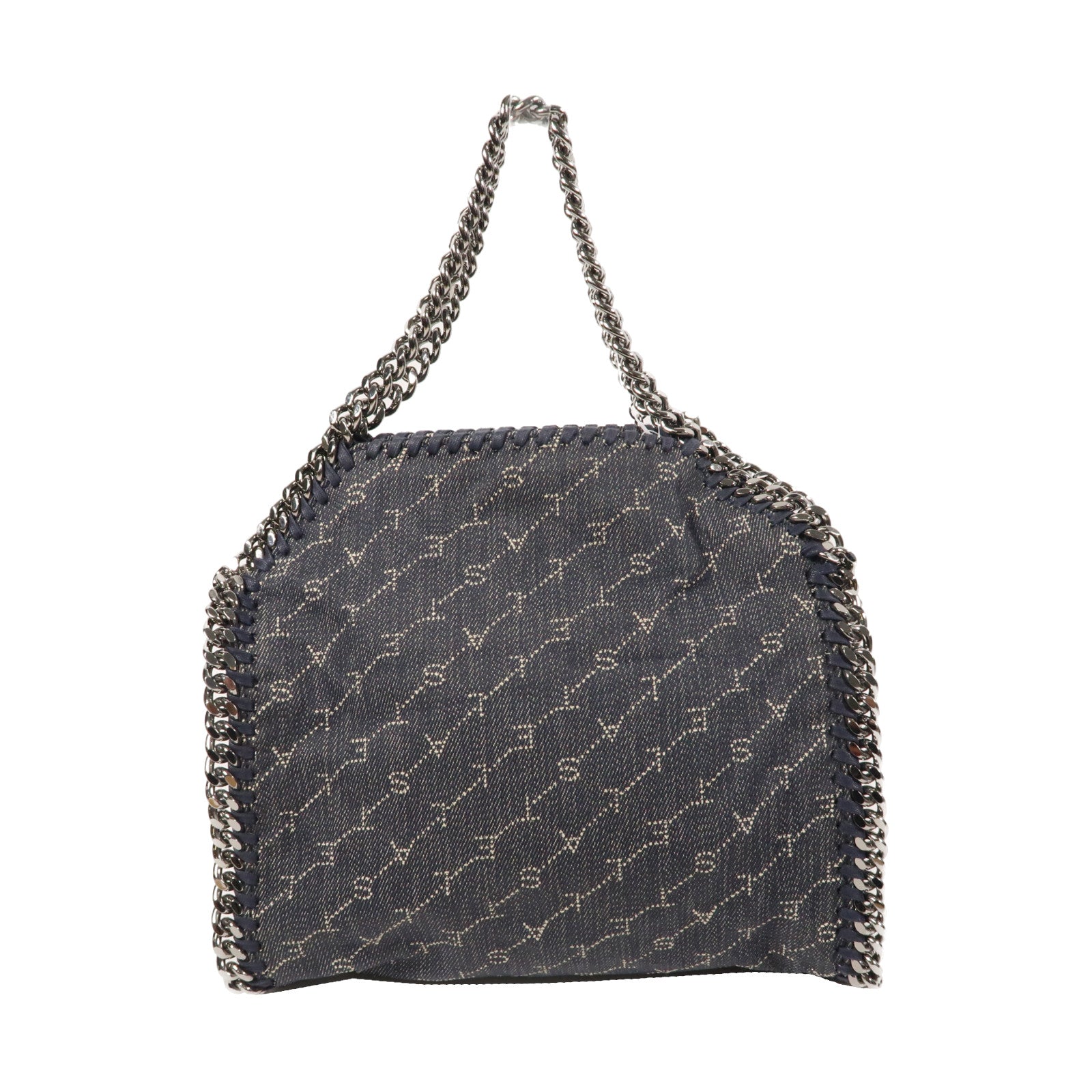 Stella McCartney 帆布2way Shoulder Bag銀扣手挽肩背兩用袋藍色