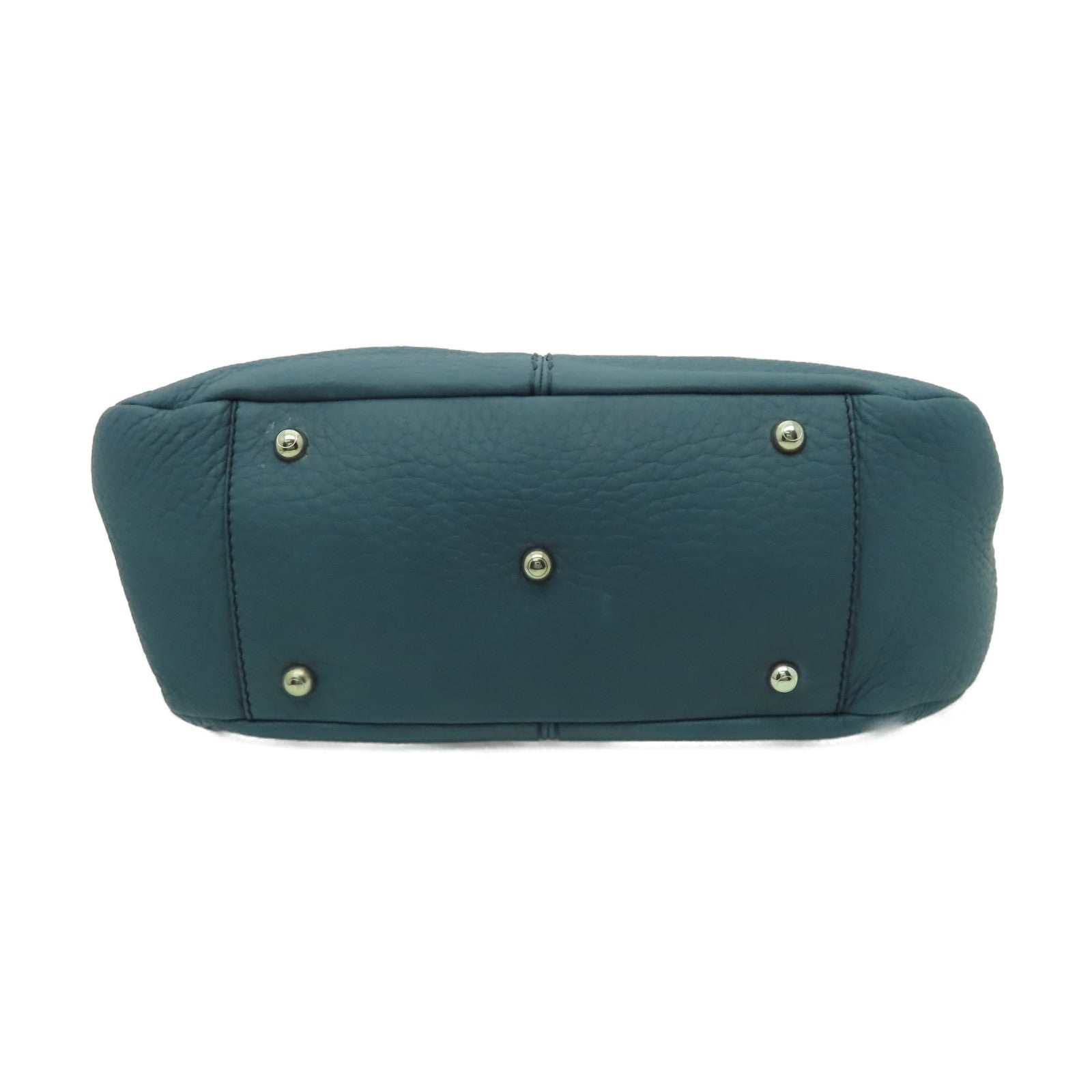 TOD’S 【清倉大減價】牛皮皮革2 Way Shoulder Bag銀扣手挽肩背兩用袋藍色
