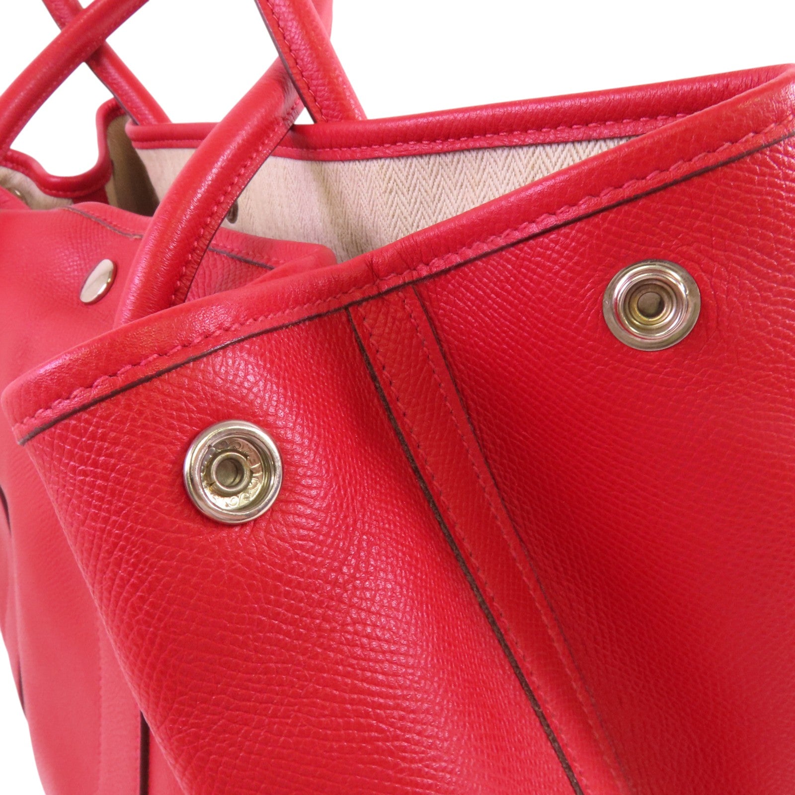 HERMES PHW Garden Party PM Tote Bag Handbag Epsom Leather