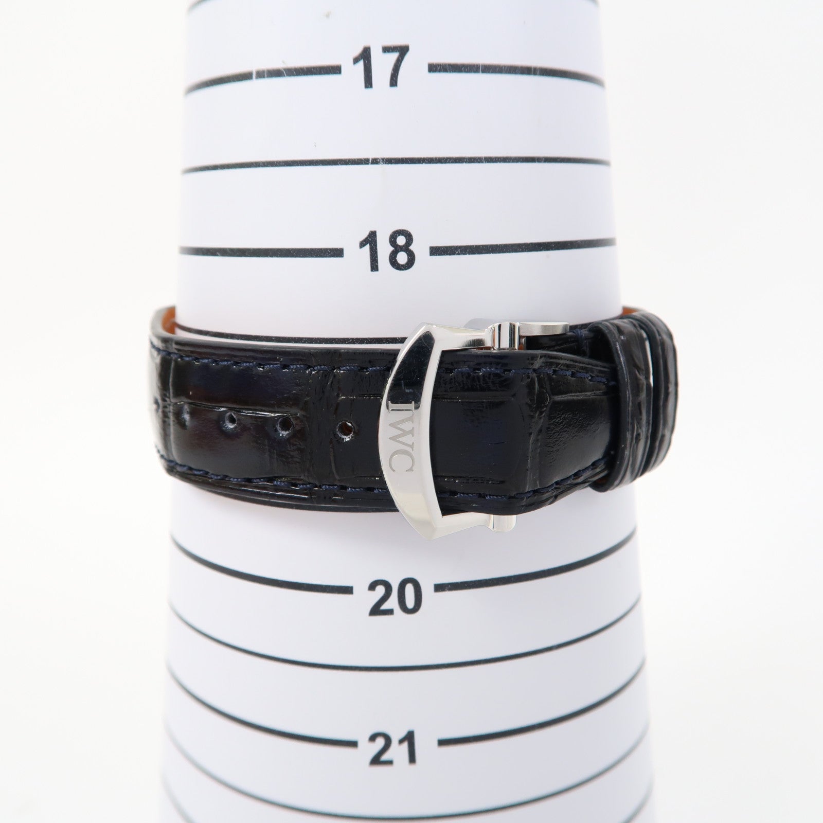 IWC Portofino Hand-Wound Moon Phase不鏽鋼/皮革帶手錶自動機芯白色