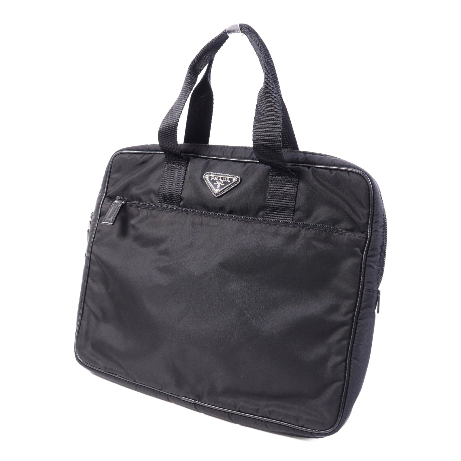 PRADA 尼龍Tessuto Convertible Business Bag銀扣公事包