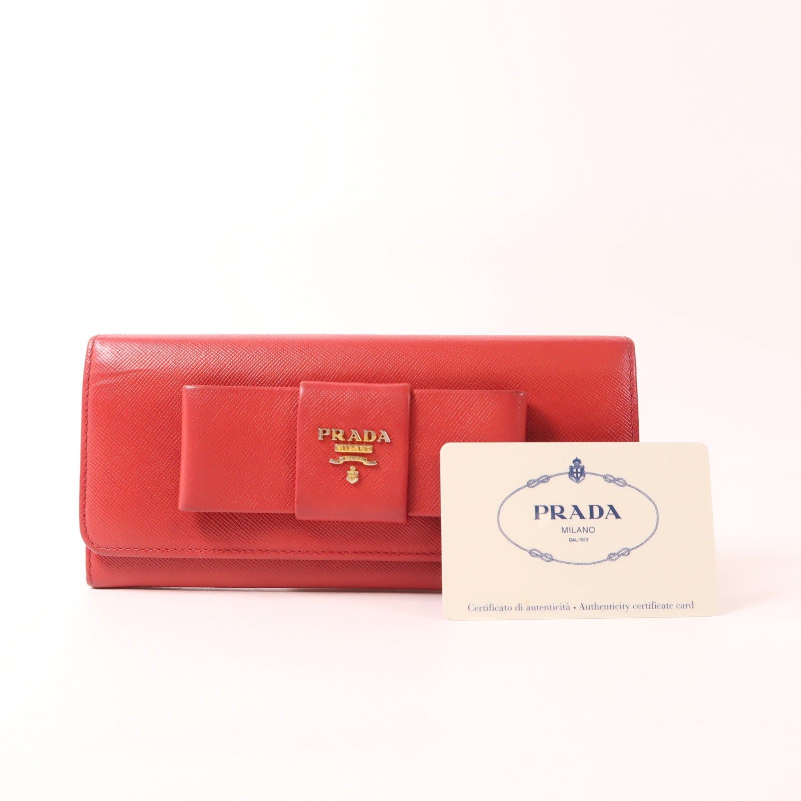 PRADA 【激減優惠】牛皮皮革Long Wallet金扣長錢包