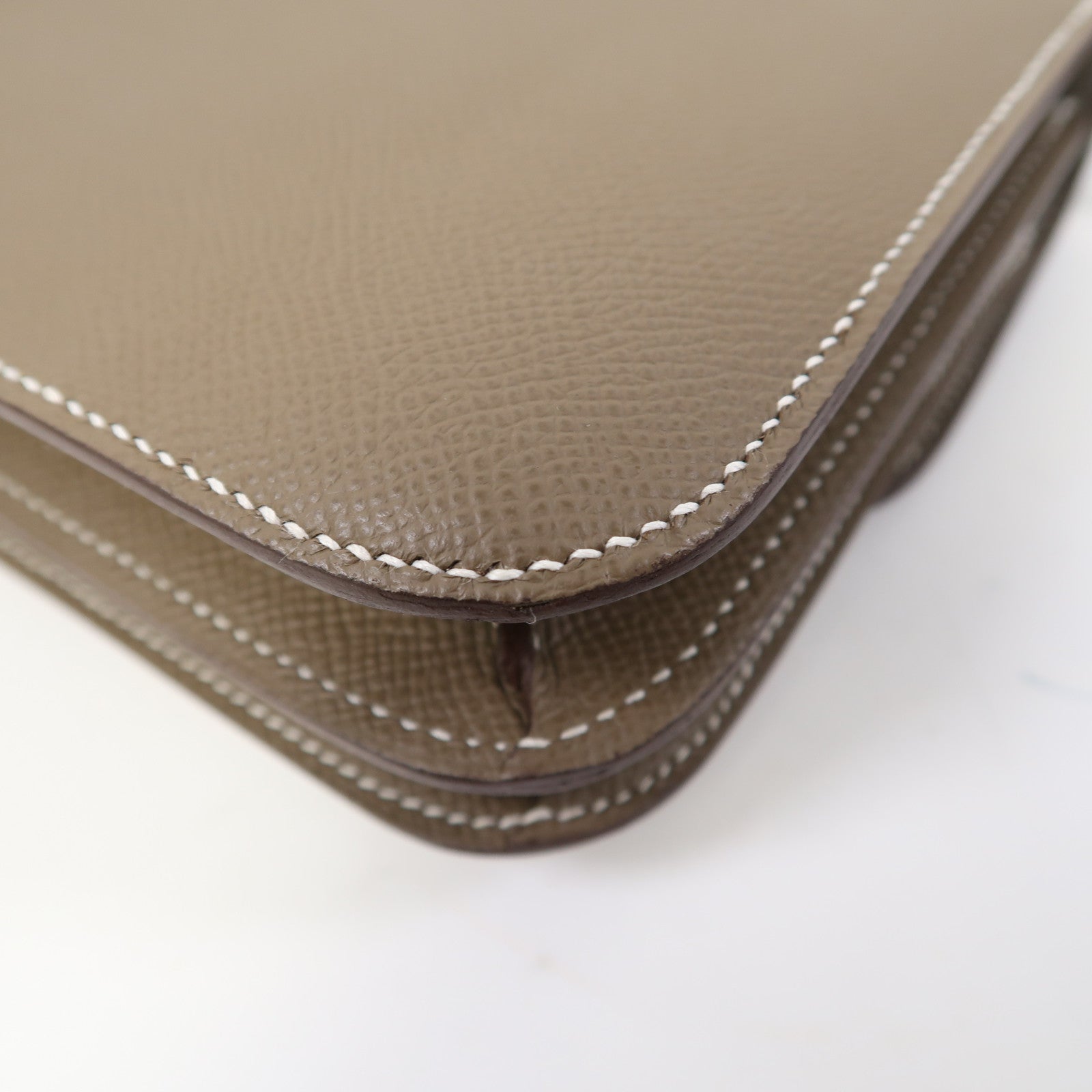 HERMES Epsom皮革Constance Mini金扣肩背袋大象灰色