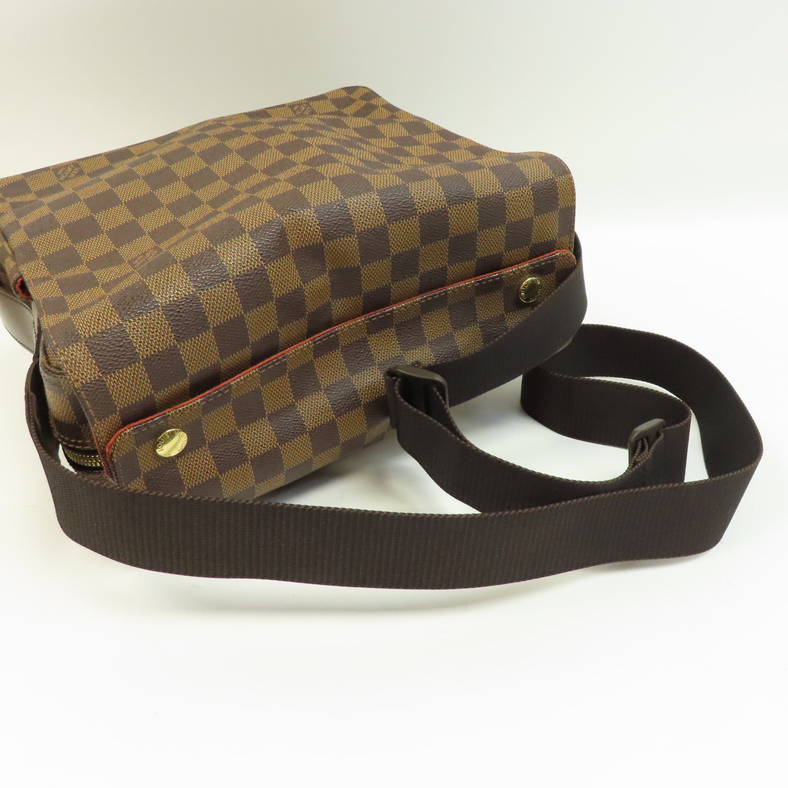 LOUIS VUITTON Damier Naviglio金扣肩背袋啡色