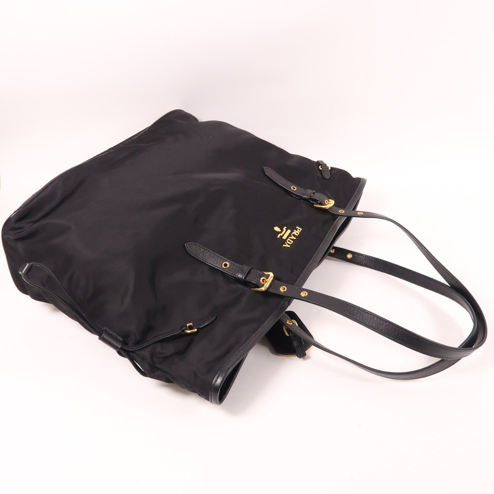 PRADA 尼龍Shoulder Bag金扣肩背袋黑色