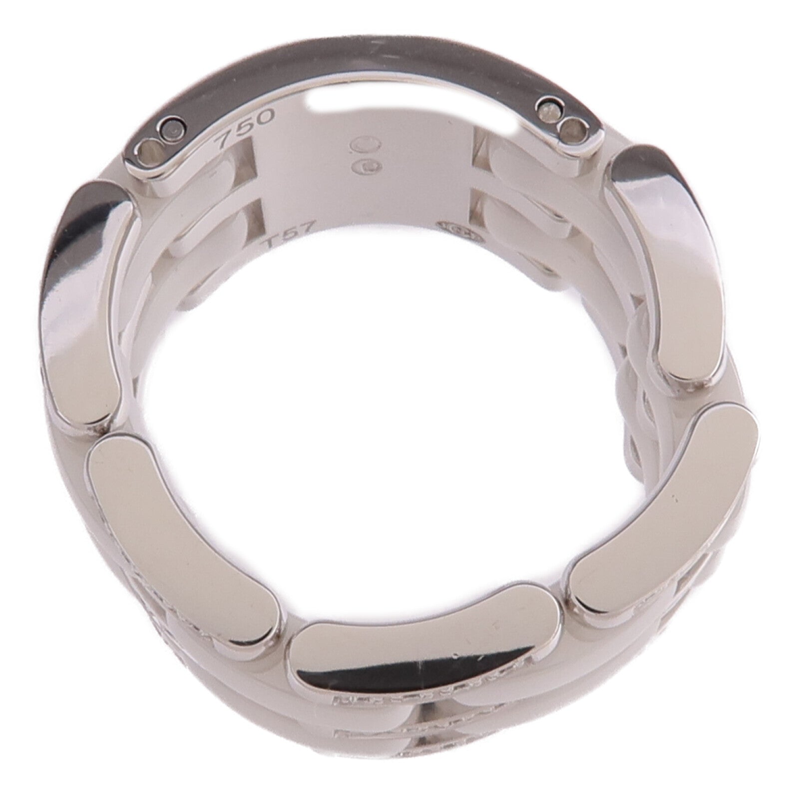 CHANEL 18K白金/陶瓷Ultra Diamond Ring鑽石戒指US#8