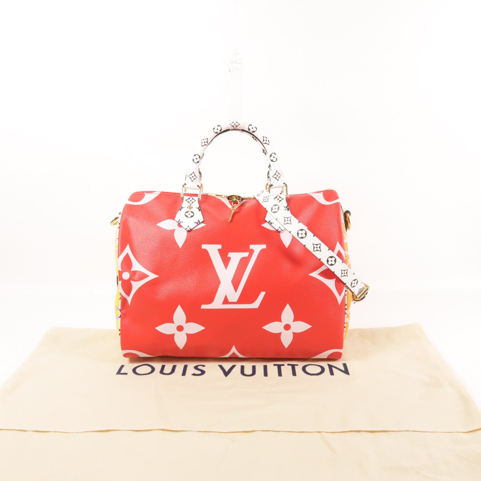 LOUIS VUITTON Monogram Giant Speedy Bandouliere 30金扣手挽肩背兩用袋