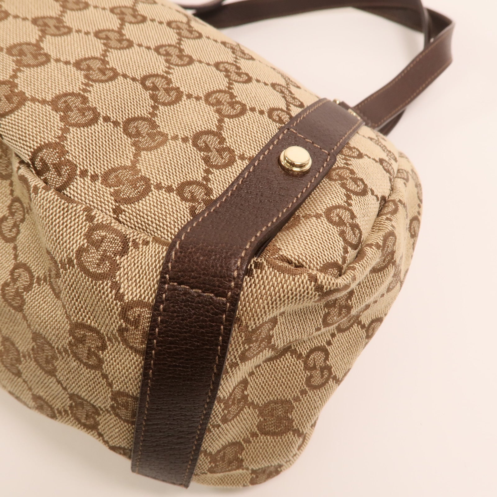 GUCCI 帆布Shoulder Bag金扣肩背袋