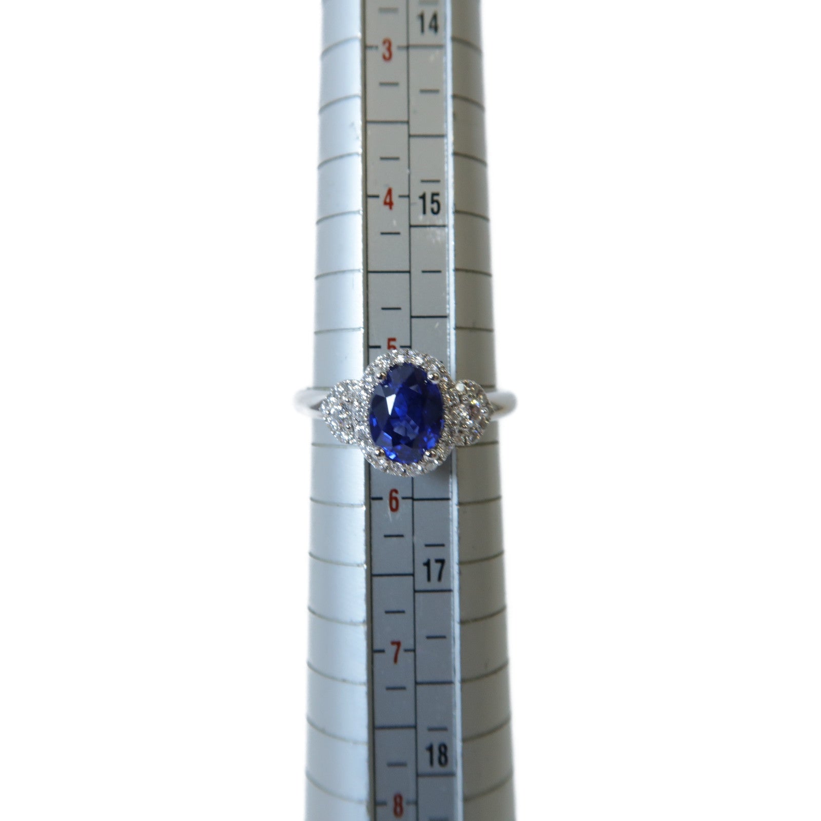 JEWELRY 【激減優惠】18K白金Sapphire Ring 1.27ct藍寶石/0.26ct鑽石戒指US#5.5