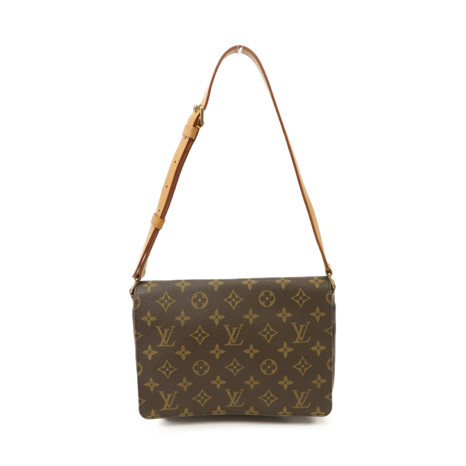LOUIS VUITTON Monogram Musette Tango金扣肩背袋啡色
