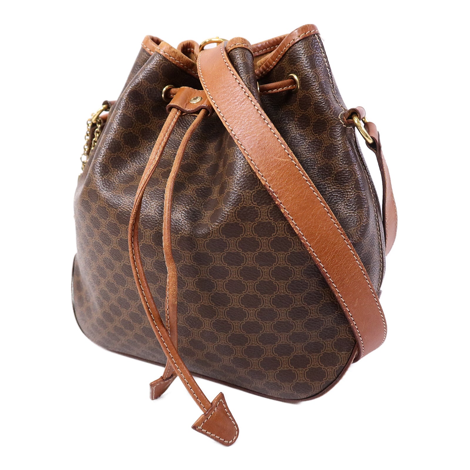 CELINE 塗層帆布Vintage Bucket Bag肩背袋