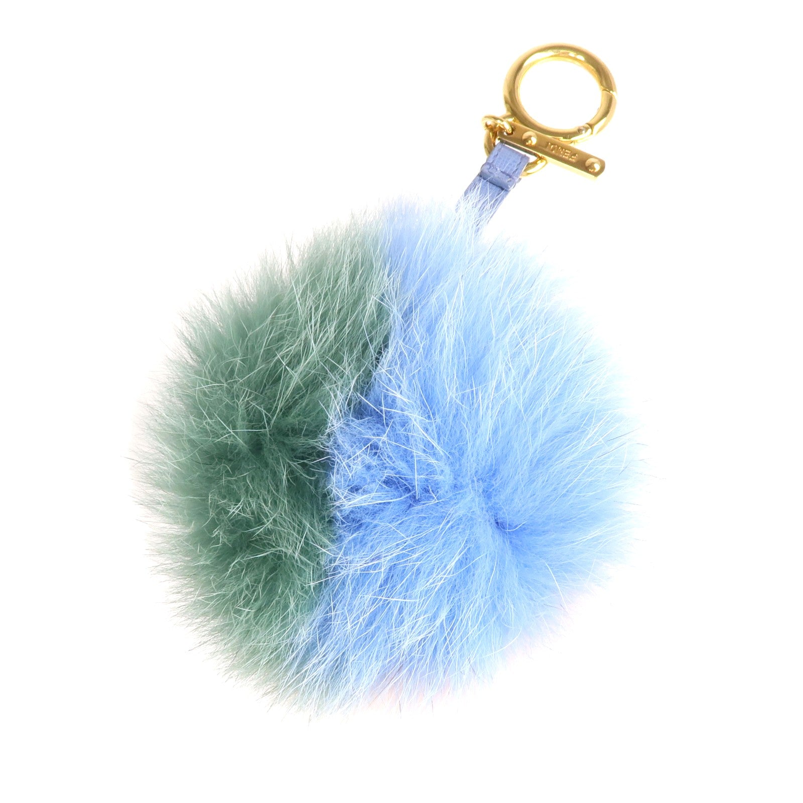FENDI 【激減優惠】牛皮皮革/狐狸皮毛Pom Pom Key Ring Charm掛飾/鎖匙扣