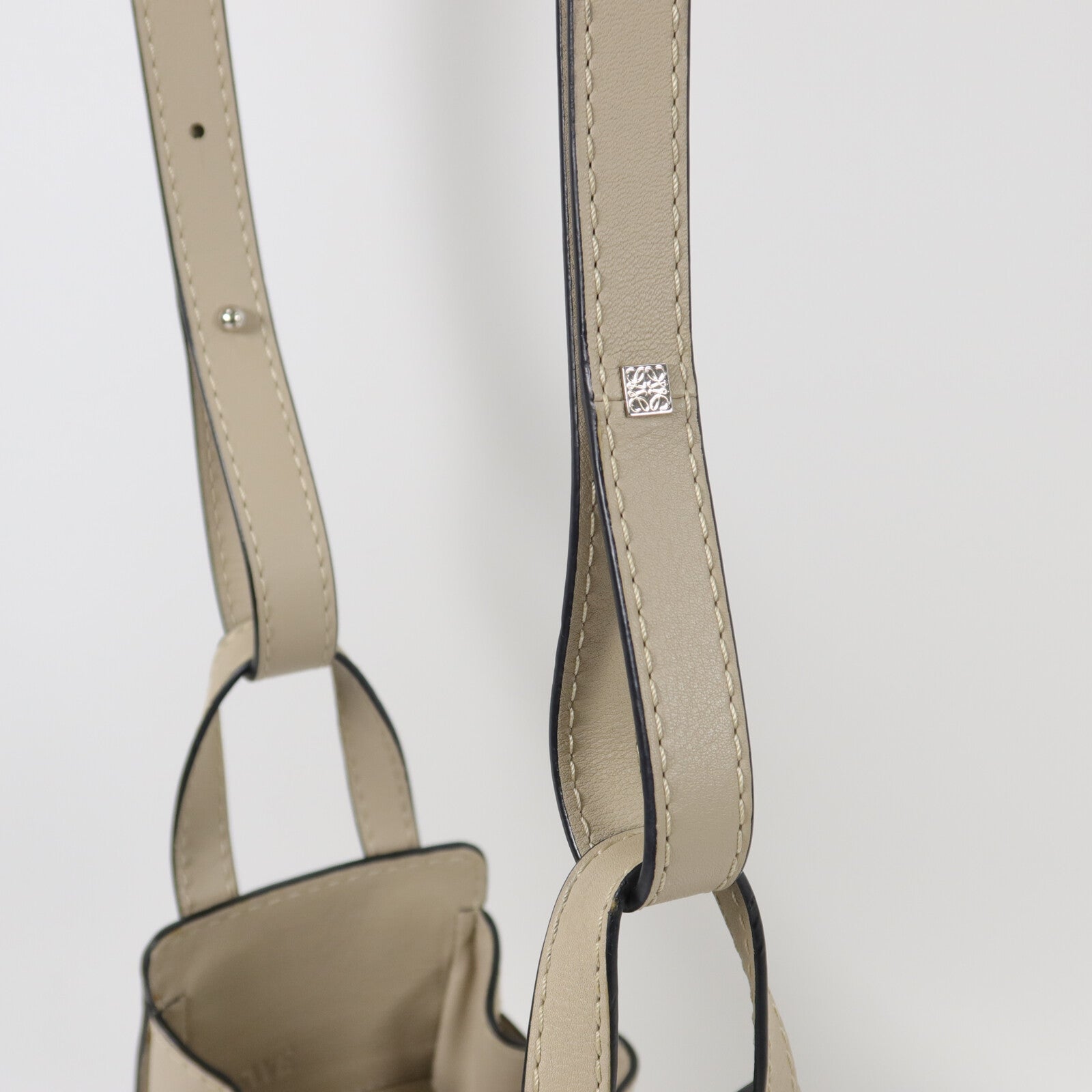 LOEWE 帆布/牛皮皮革Mini Hammock手挽肩背兩用袋