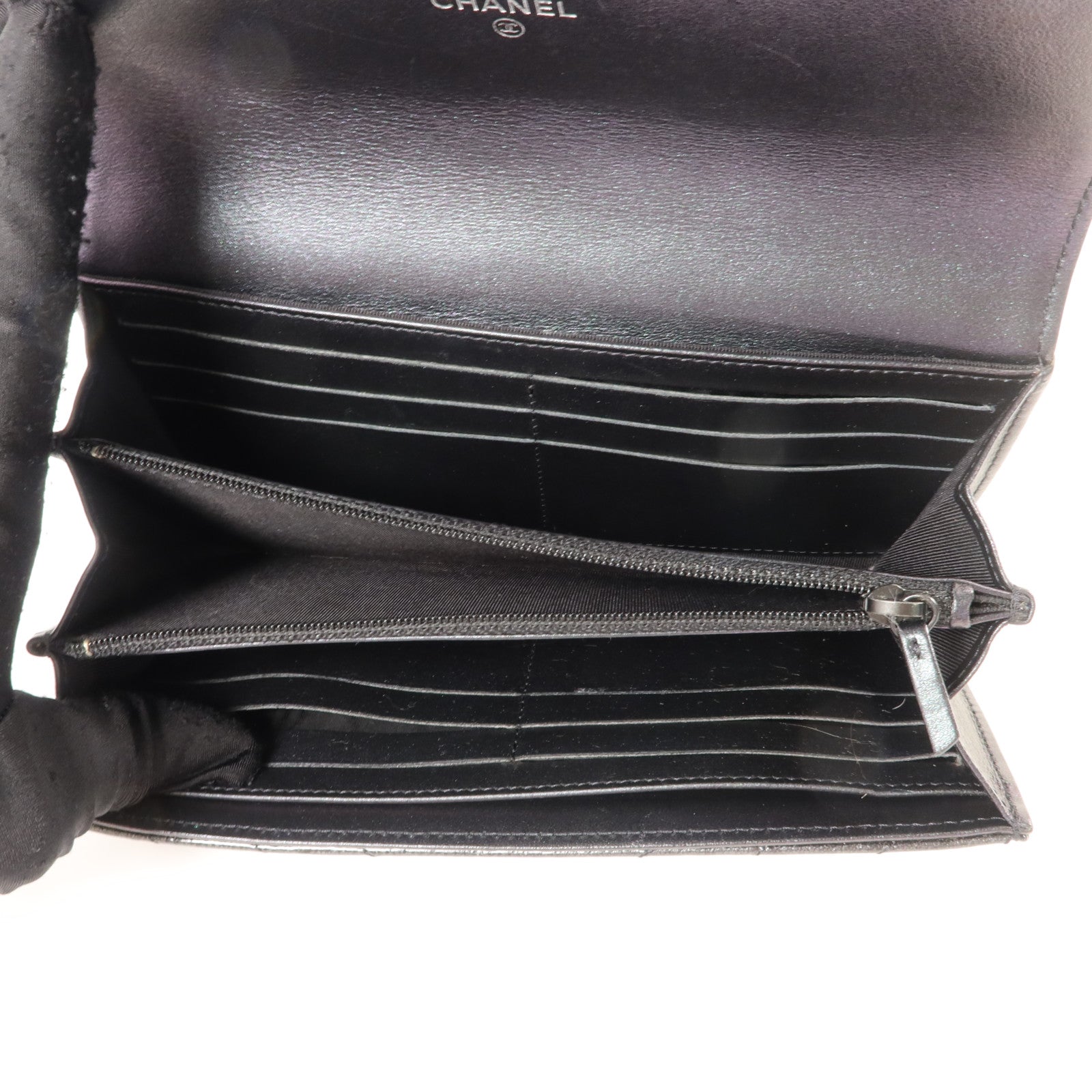 CHANEL 漆皮皮革Classic Flap Long Wallet長錢包