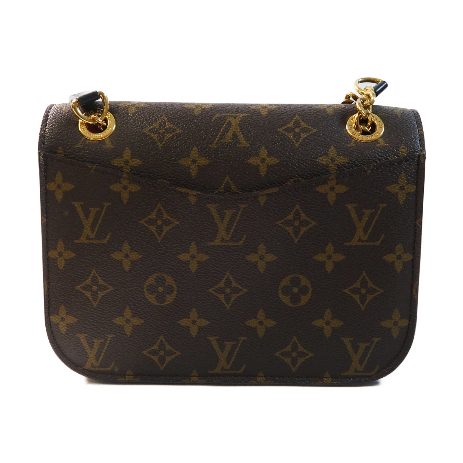 LOUIS VUITTON Monogram Passy金扣鏈帶肩背袋啡色