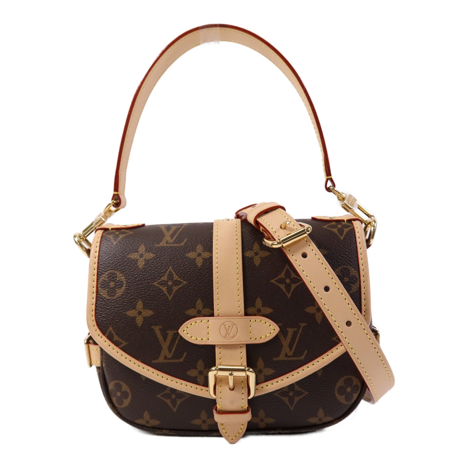 LOUIS VUITTON Monogram Saumur BB金扣手挽肩背兩用袋