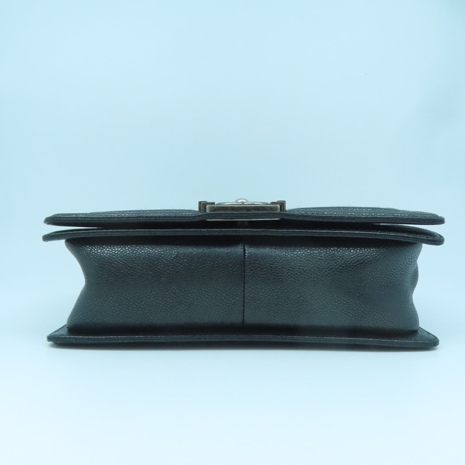 CHANEL Rhombus Leather/Canvas Boy Shoulder Bag Silver Buckle Chain Shoulder Bag Black/White