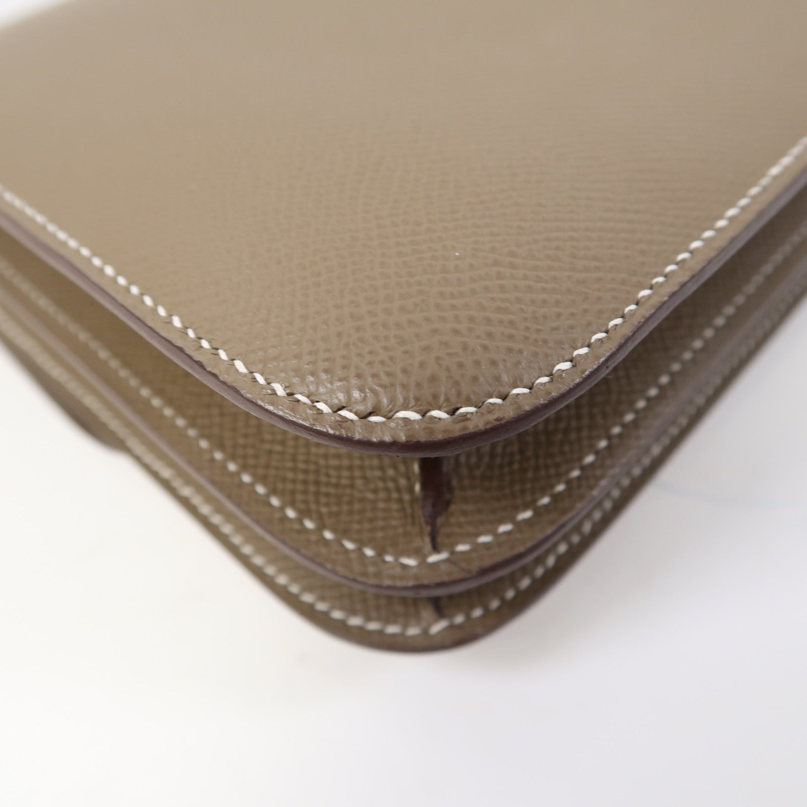 HERMES Epsom皮革Constance Mini金扣肩背袋大象灰色