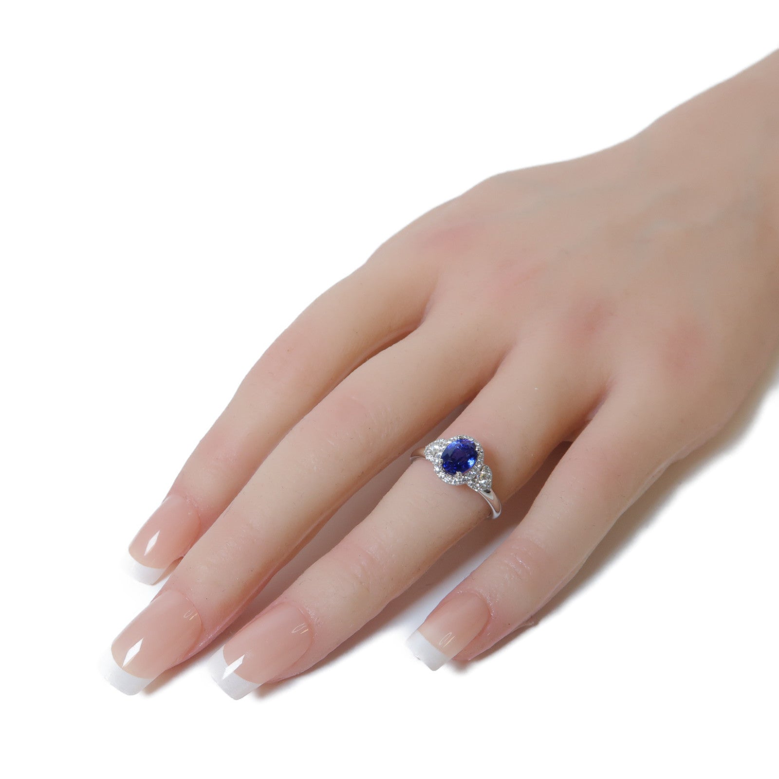 JEWELRY 【激減優惠】18K白金Sapphire Ring 1.27ct藍寶石/0.26ct鑽石戒指US#5.5