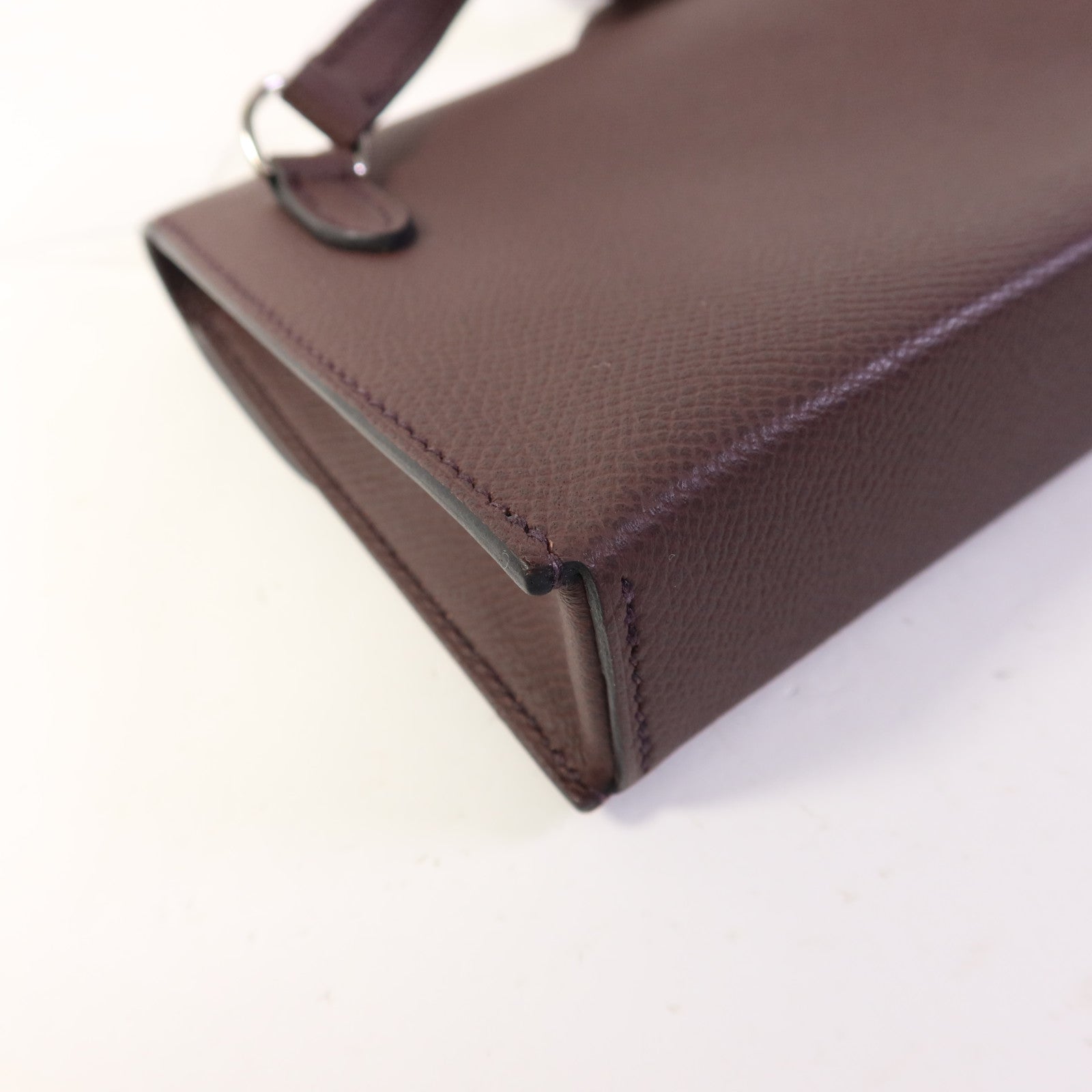 HERMES Epsom皮革Snap Wallet銀扣肩背袋Rouge Sellier