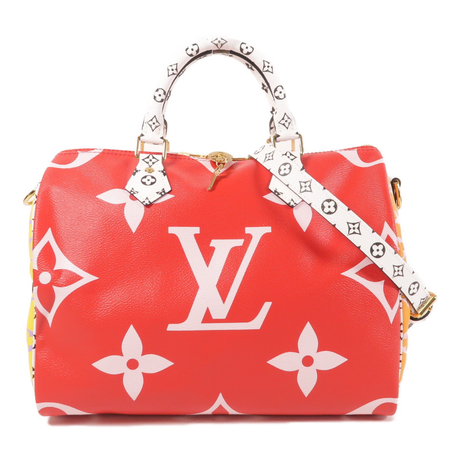 LOUIS VUITTON Monogram Giant Speedy Bandouliere 30金扣手挽肩背兩用袋