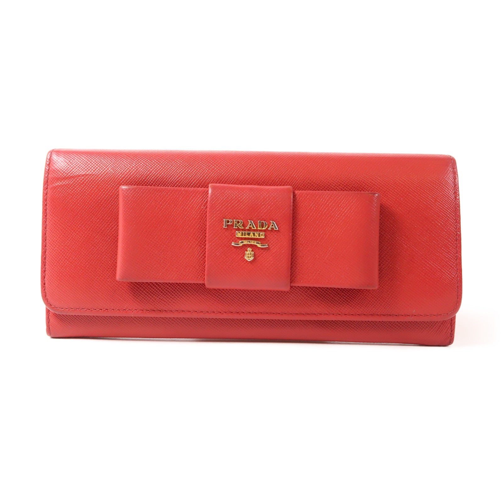 PRADA 【激減優惠】牛皮皮革Long Wallet金扣長錢包