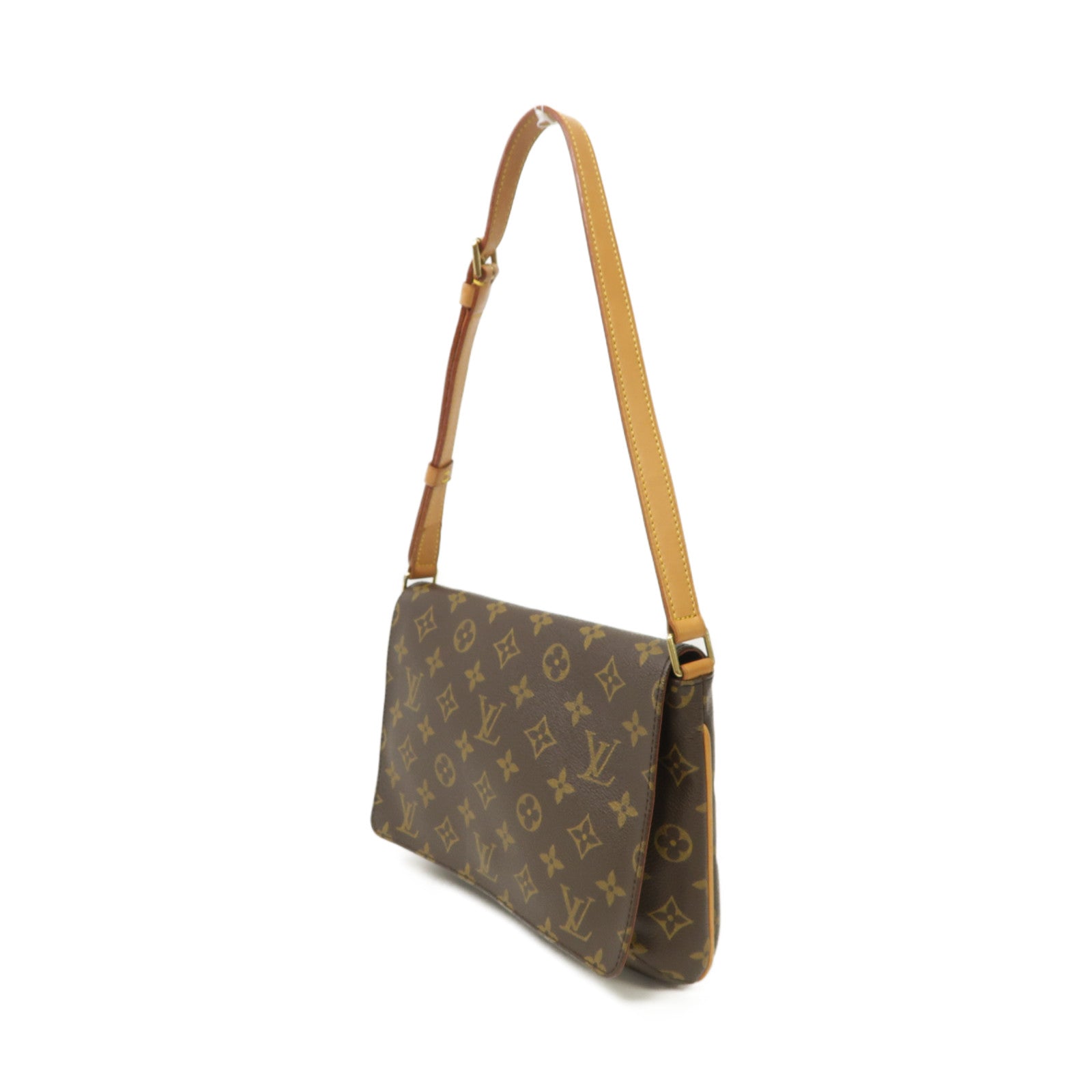 LOUIS VUITTON Monogram Musette Tango金扣肩背袋啡色