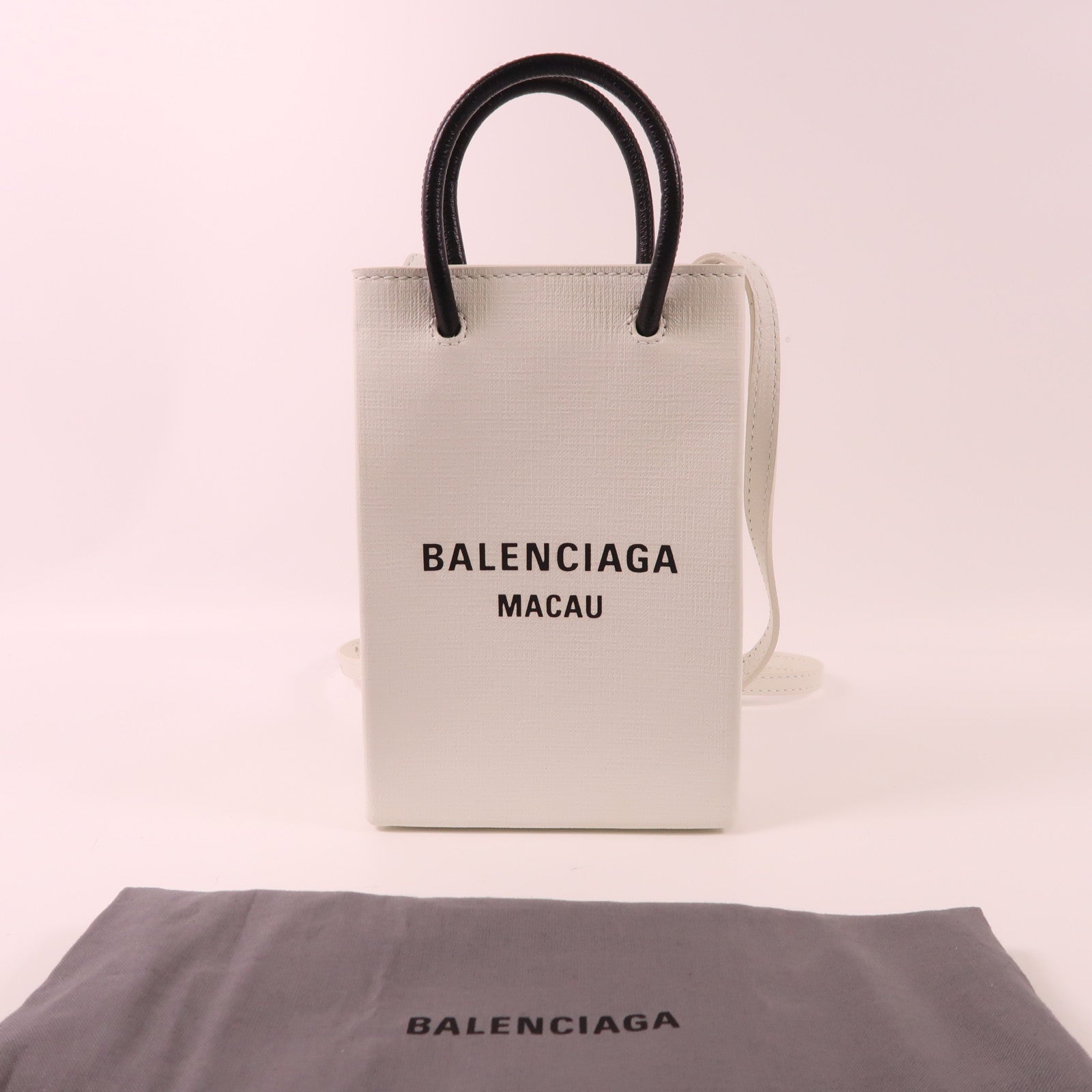 BALENCIAGA 牛皮皮革2 Way Shoulder Bag銀扣手挽肩背兩用袋